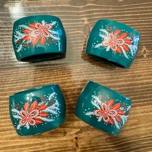 Vintage Christmas Napkin Rings Set‎ of 4